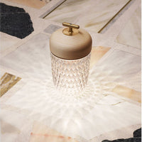 Lampe transportabel Folia, helles oder dunkles Holz
